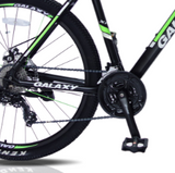 Mountain bike 27.5 wheels 20 inch frame black & green 24 shimano gears hydraulic lock out forks