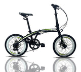 Folding bike 20 inch wheels 7 speed shimano gears disc brakes  Dolphin 2 model Black or white colour