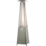 Gas Pyramid Patio Heater In Stainless Steel Wheels Cover Included QUARTZ GLASS